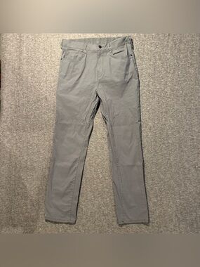 Members Mark Denali Straight Fit Pants Mens 34x32 Gray Light Performance Stretch